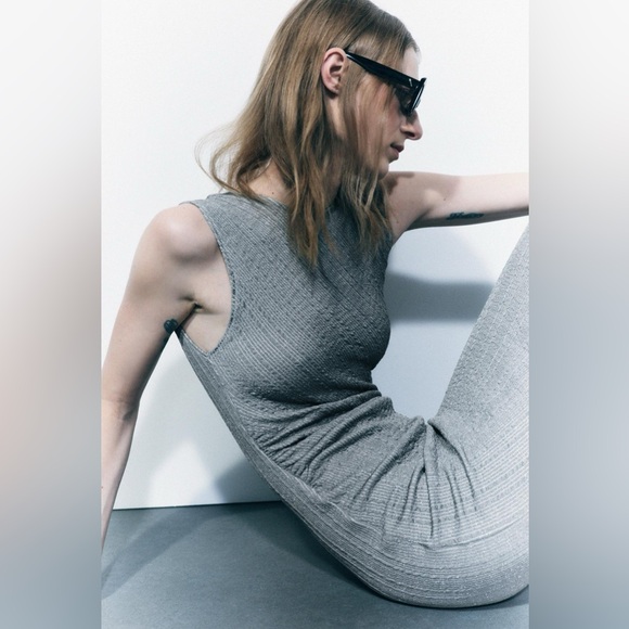 ZARA Sparkly Draped Dress - Picture 4 of 9